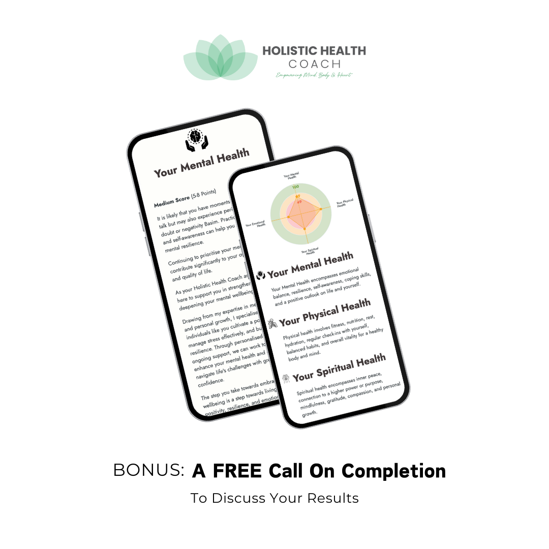 Infographic illustrating the components of a holistic health profile, including physical, mental, and emotional aspects.